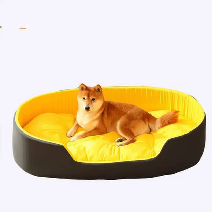 SunnyRest | Lit molletonné jaune pour chiens