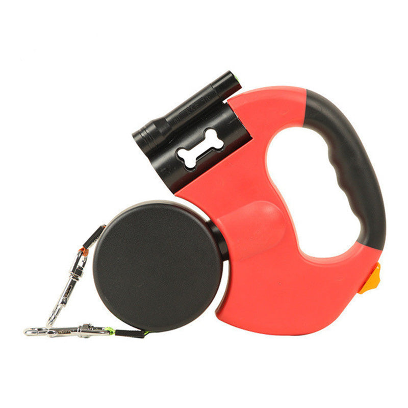 NightLeash, laisse rétractable pour chien avec lampe de poche intégrée, longueur réglable, poignée ergonomique pour des promenades en toute sécurité.