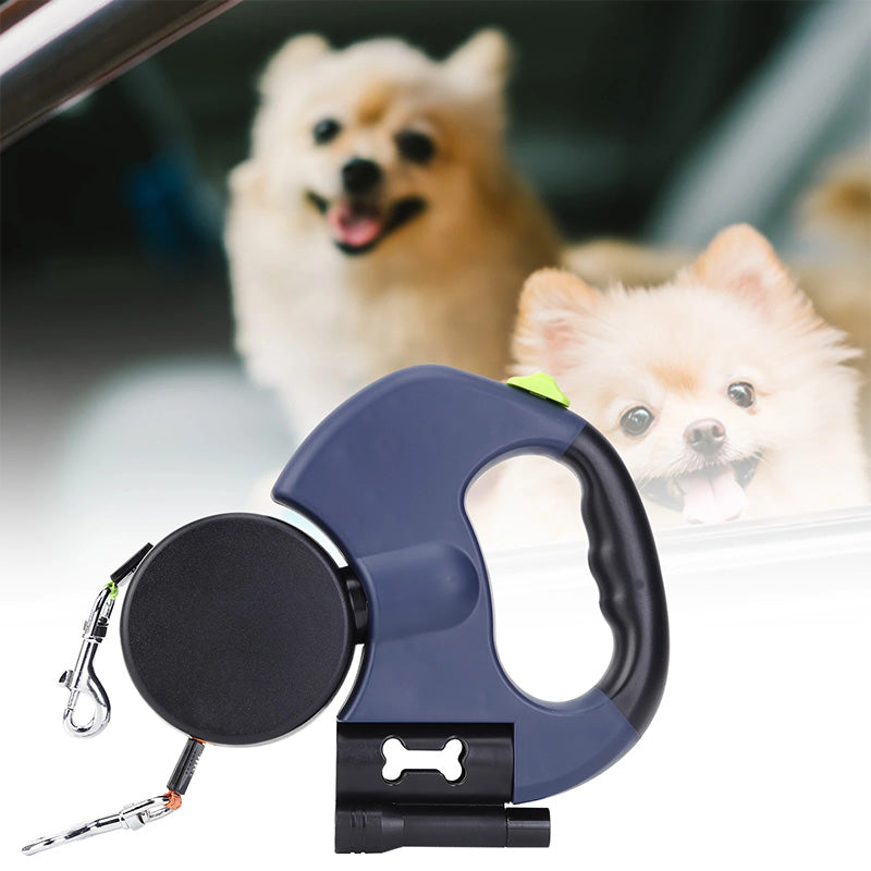 NightLeash, laisse rétractable pour chien avec lampe de poche intégrée, longueur réglable, poignée ergonomique pour des promenades en toute sécurité.