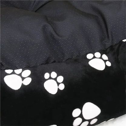 Cooper | Panier noir motif patte pour grand chien XXL