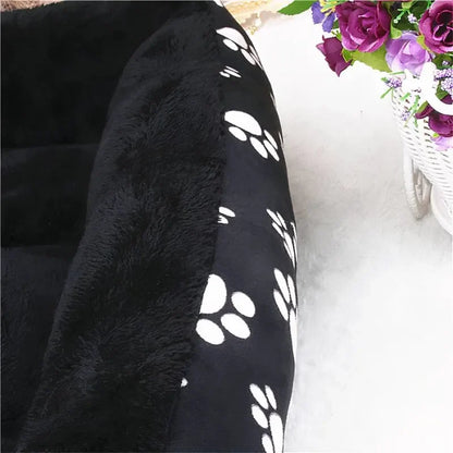 Cooper | Panier noir motif patte pour grand chien XXL