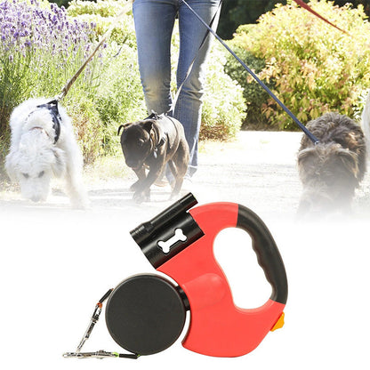 NightLeash, laisse rétractable pour chien avec lampe de poche intégrée, longueur réglable, poignée ergonomique pour des promenades en toute sécurité.