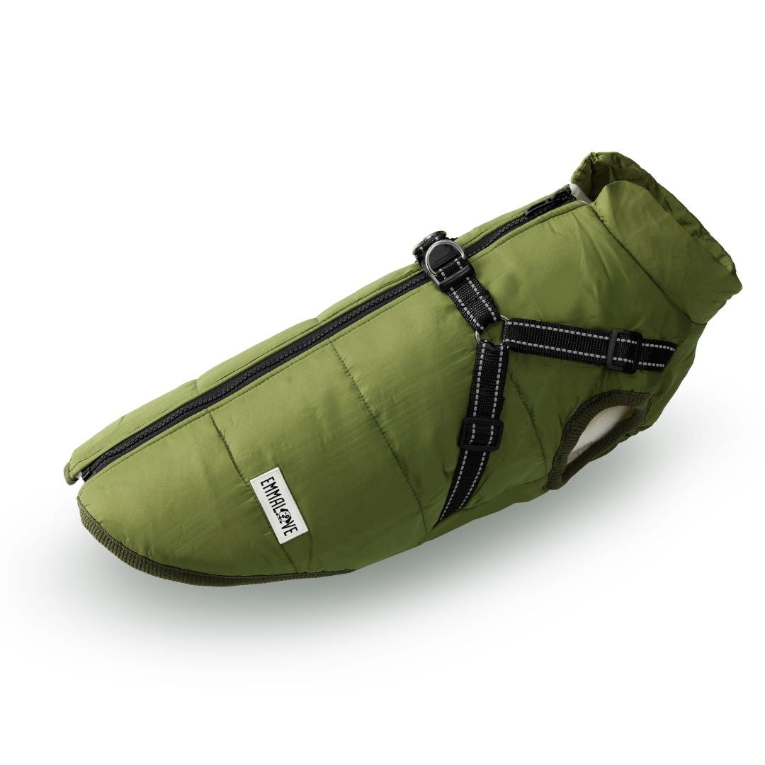 Manteau imperméable StormGuard pour chien, sangles abdominales pour un ajustement parfait, protection contre la pluie et le vent.