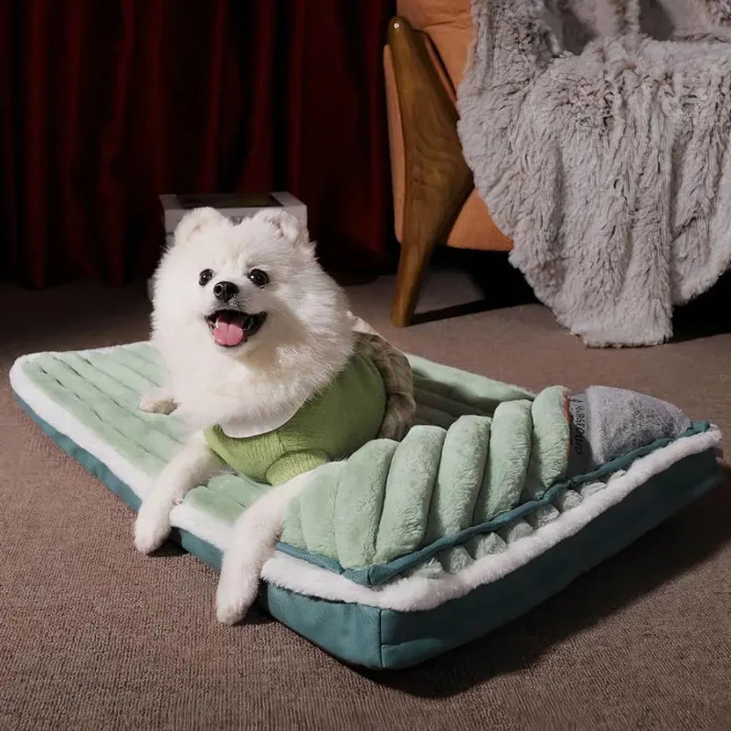 GreenNest | Lit pour chien vert avec coussin intégré