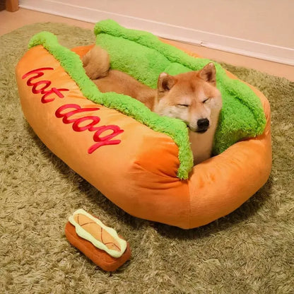 HotDog Haven | Lit en forme de hot-dog pour chien