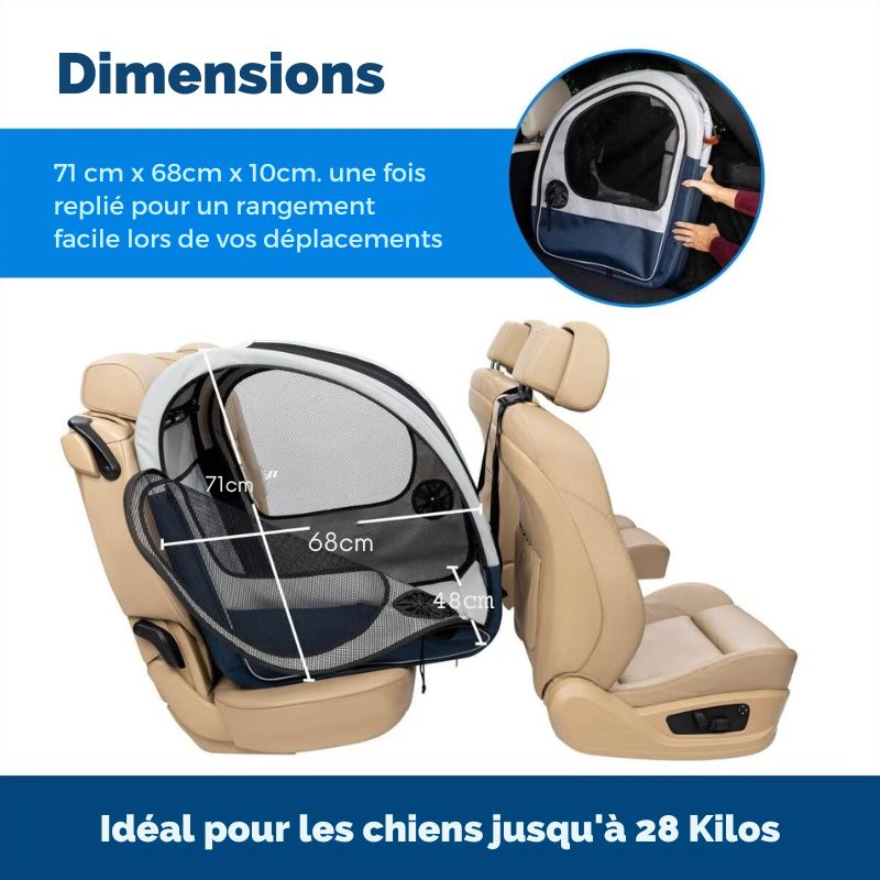 Sac de voyage TravelMate, cadre en aluminium, coussin imperméable et poches de rangement, parfait pour les trajets en voiture.