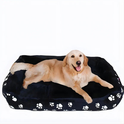 Cooper | Panier noir motif patte pour grand chien XXL