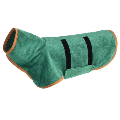 Peignoir DryPaw en microfibre douce et absorbante, séchage rapide pour chien, avec ceinture ajustable, confortable et lavable.