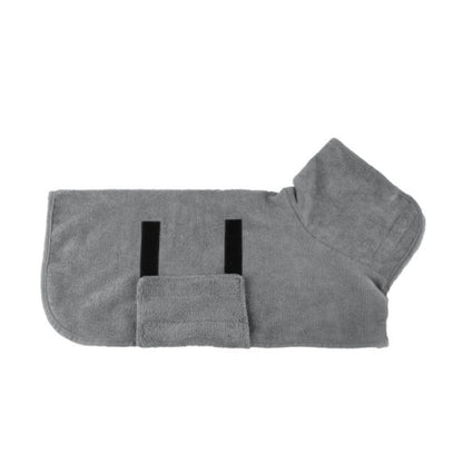 Peignoir DryPaw en microfibre douce et absorbante, séchage rapide pour chien, avec ceinture ajustable, confortable et lavable.