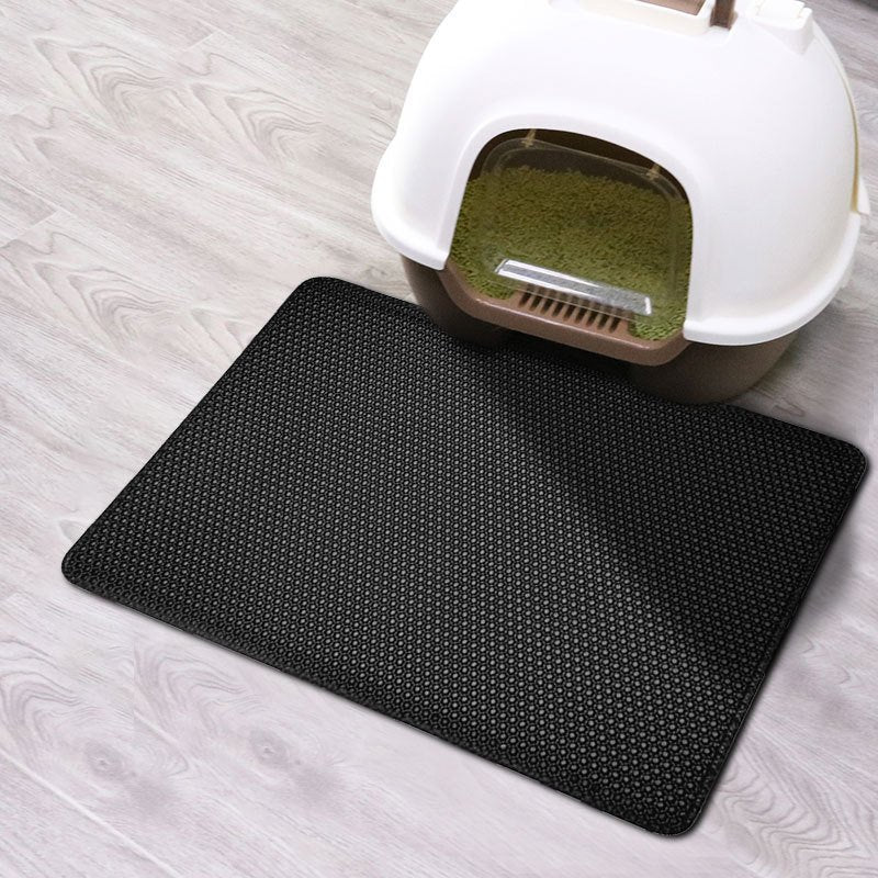 Tapis CleanPaws pour chat, doux et antidérapant, avec technologie de collecte de litière à double couche, idéal pour garder la maison propre.