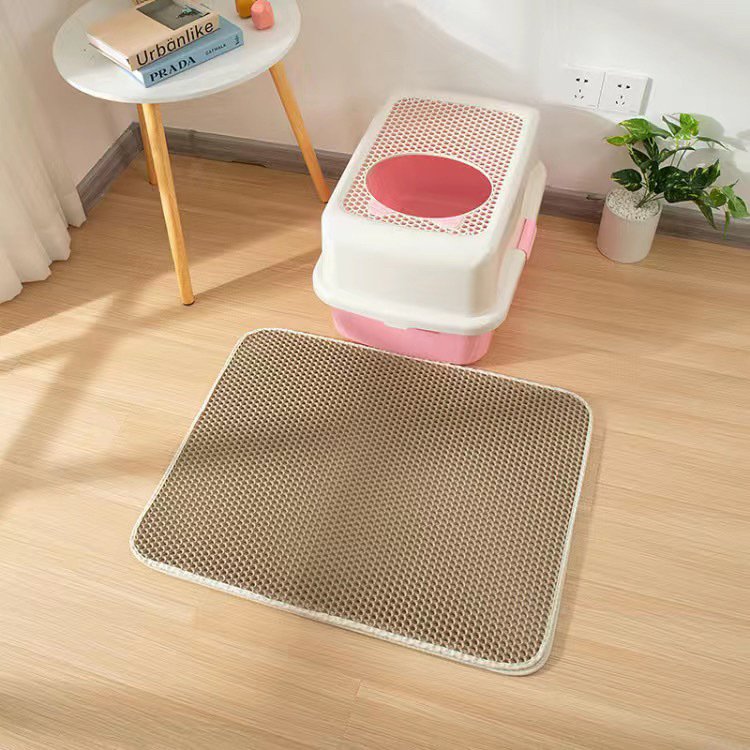 Tapis CleanPaws pour chat, doux et antidérapant, avec technologie de collecte de litière à double couche, idéal pour garder la maison propre.